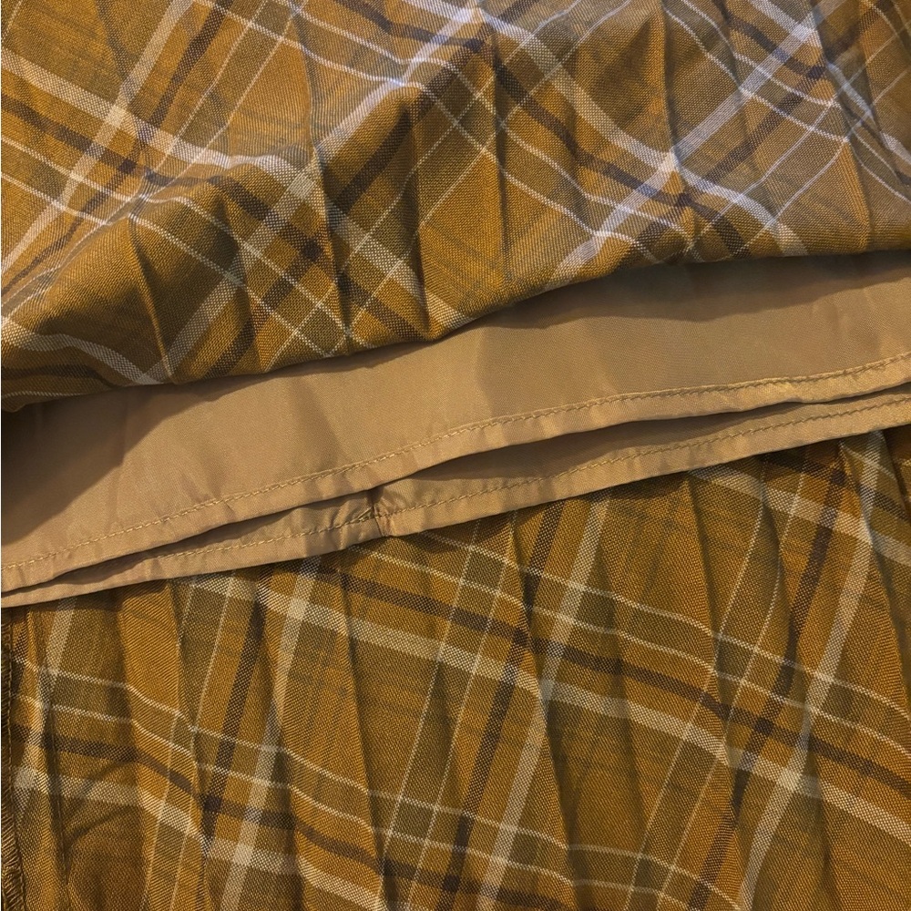 NWT Japanese Brown plaid pleated full lined skirt - one size elastic band - Picture 8 of 8